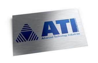 металлическая табличка для группы компаний ATI из алюминия