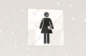 табличка на дверь женского туалета из алюминия