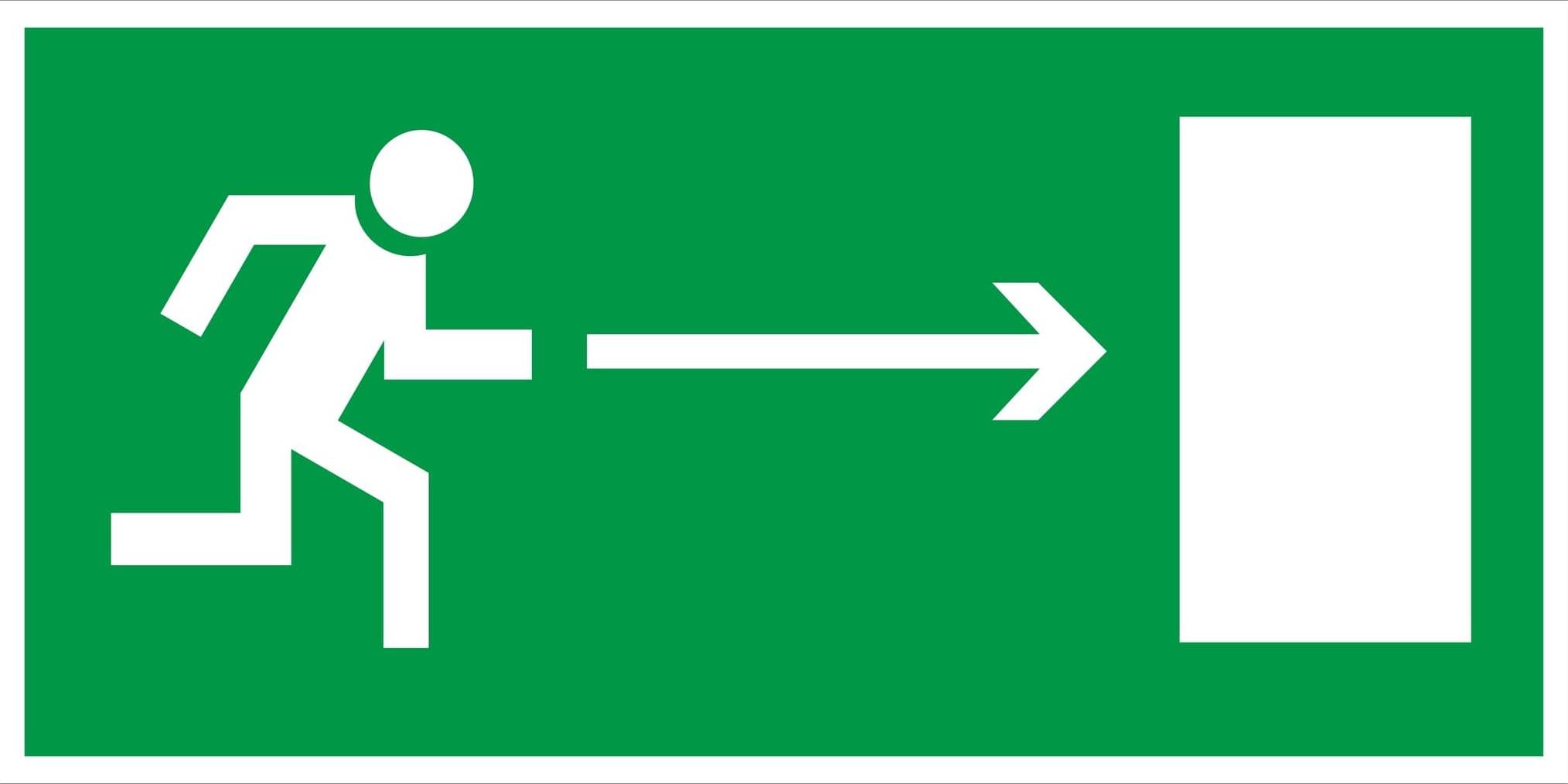 знак эвакуационный направление к эвакуационному выходу направо