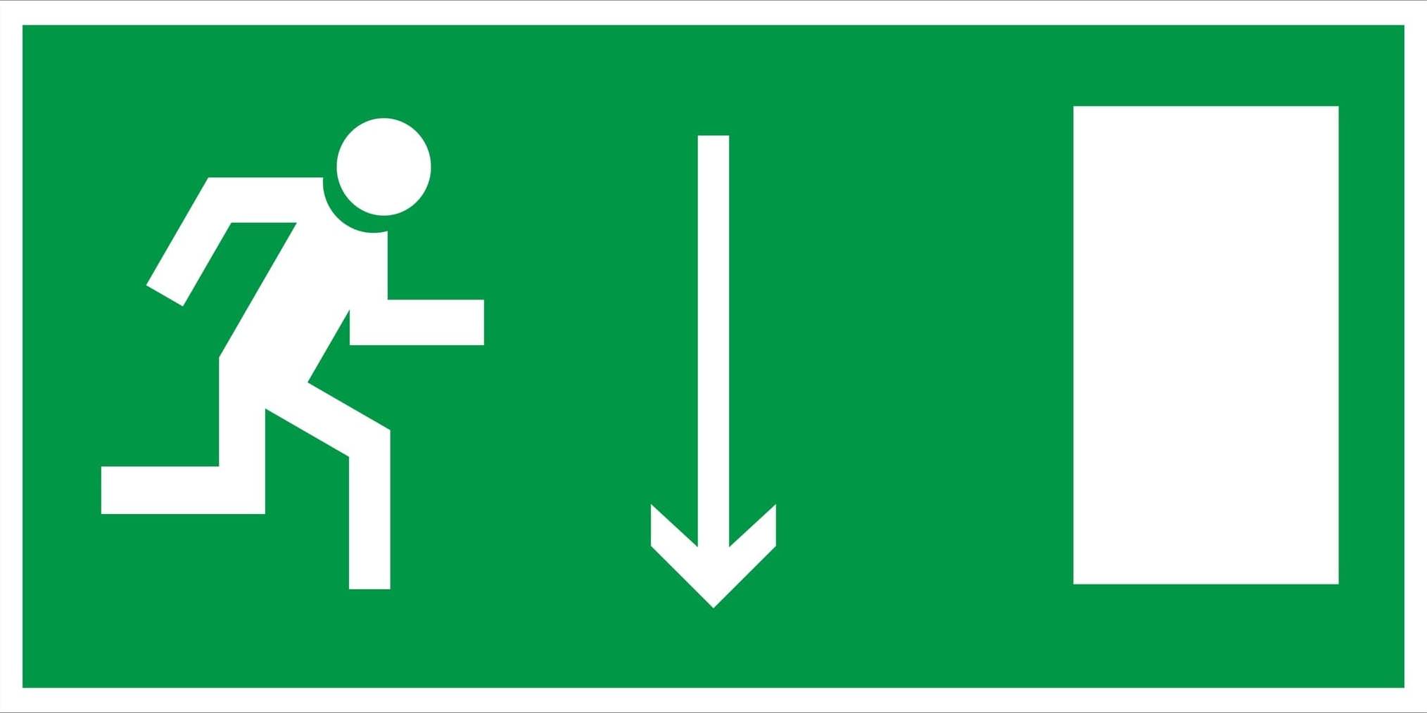 знак эвакуационный указатель двери эвакуационного выхода (правосторонний)