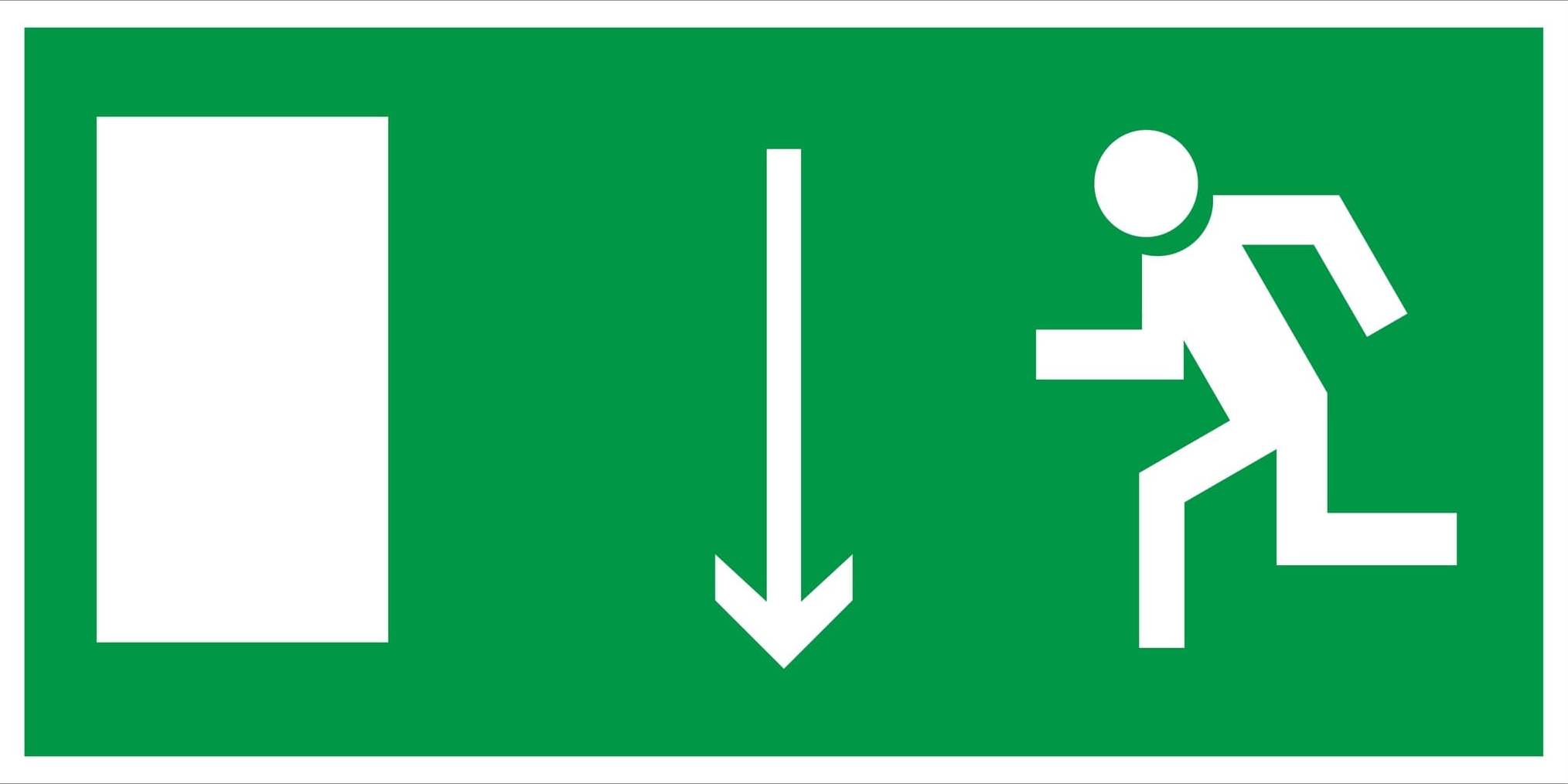 знак эвакуационный указатель двери эвакуационного выхода (левосторонний)
