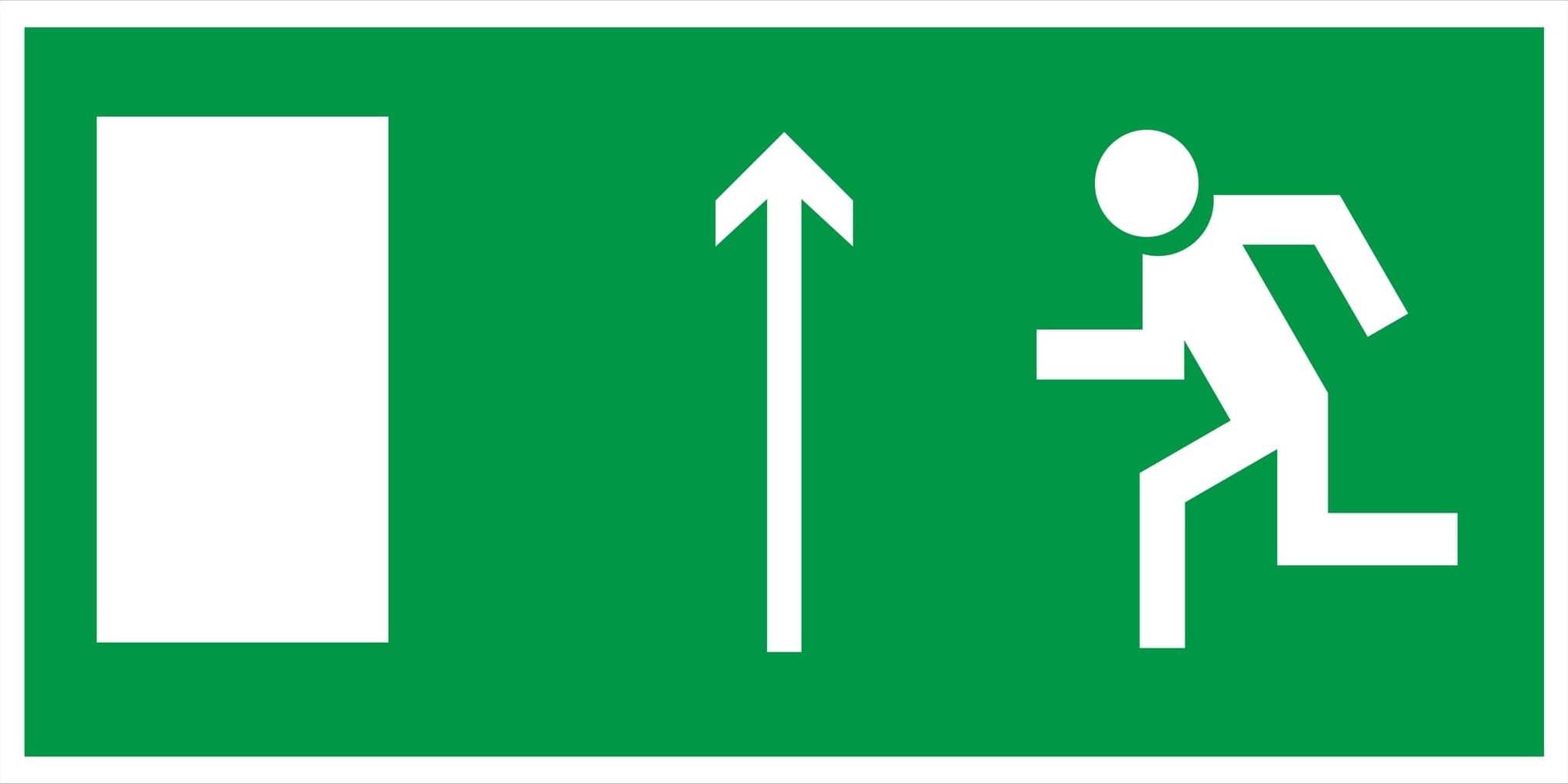 знак эвакуационный направление к эвакуационному выходу прямо