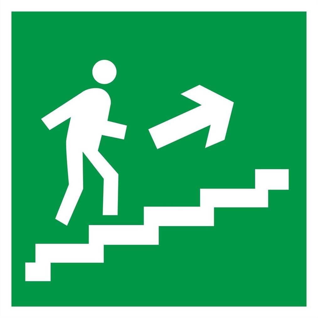 знак эвакуационный направление к эвакуационному выходу по лестнице вверх
